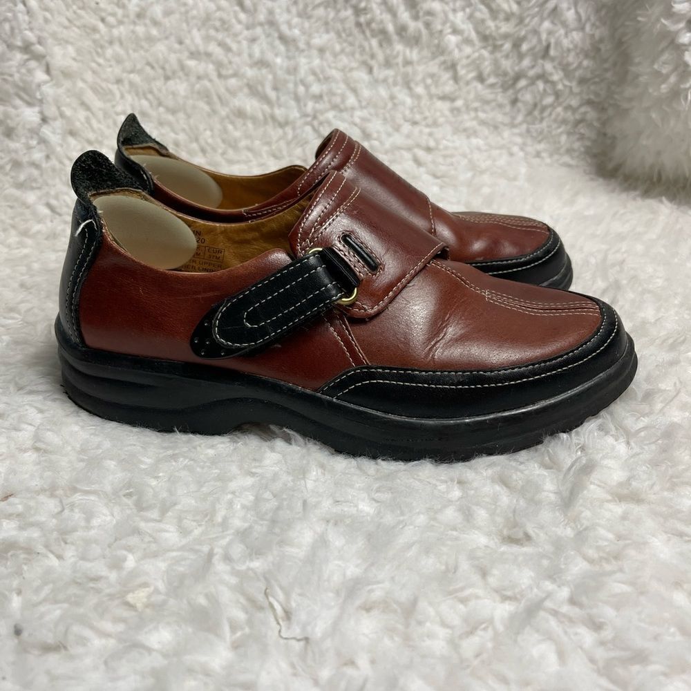 Dr. Comfort Kristin Women's Dress Shoes Chestnut and black leather Size 7 M
